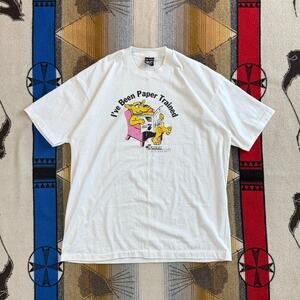 Vintage 90s Detroit Newspapers Dog T-Shirt Size XL Single Stitch Made In USA